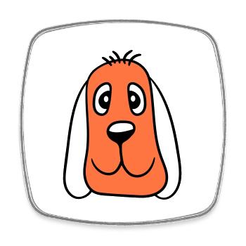 Visage de chien Petit Tête d’animal de compagnie Mignon - Magnet carré - blanc - Devant