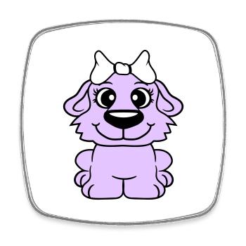 Dog Girl Cute Bow Female Woman Girl - Square fridge magnet - white - Front