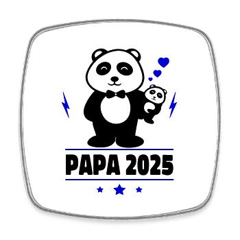 Papa 2025 - Viereckiger Kühlschrankmagnet - Weiß - Vorne