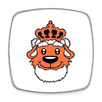 Chien Couronne Roi Prince Lord Souverain Majesté - Magnet carré - blanc - Devant