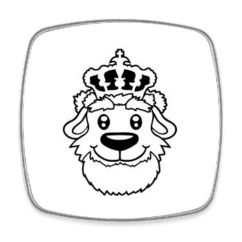 Chien Couronne Roi Prince Lord Souverain Majesté - Magnet carré - blanc - Devant