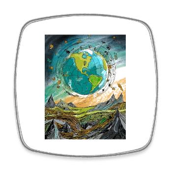 Our Earth - Square fridge magnet - white - Front