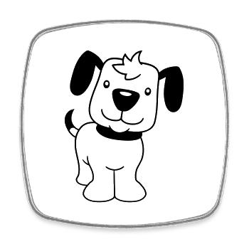 chien se tient mignon petit chiot heureux animal de compagnie - Magnet carré - blanc - Devant