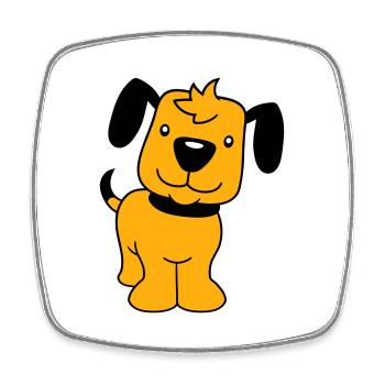 chien se tient mignon petit chiot heureux animal de compagnie - Magnet carré - blanc - Devant
