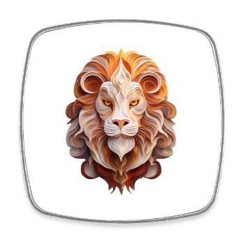 Signe du zodiaque Lion - Magnet carré - blanc - Devant