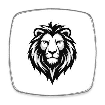 Tschetschenien-León - Viereckiger Kühlschrankmagnet - Weiß - Vorne