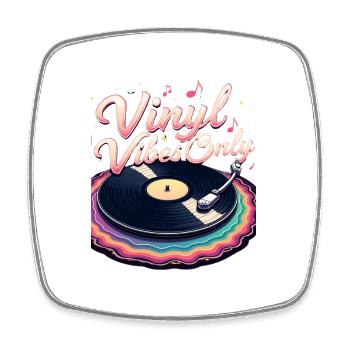 Nur Vinyl Vibes - Viereckiger Kühlschrankmagnet - Weiß - Vorne