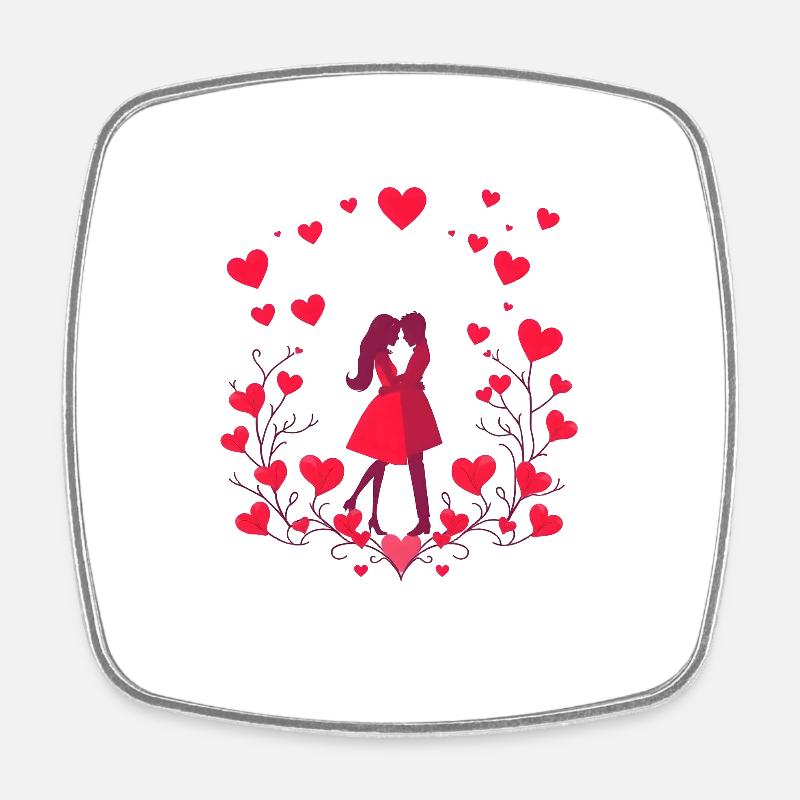 Design de la Saint-Valentin - Magnet carré - blanc