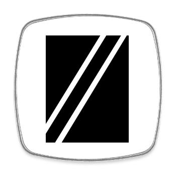 Stripes black - Square fridge magnet - white - Front