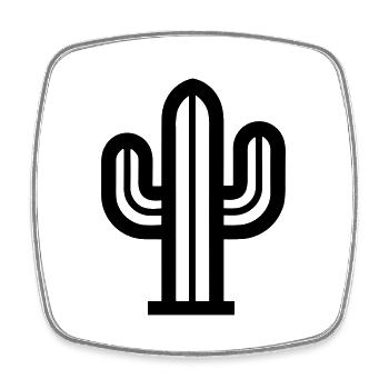 Cactus - Square fridge magnet - white - Front