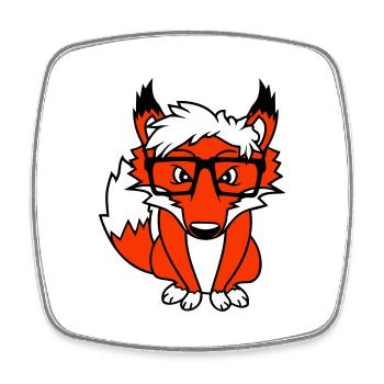 Fox Nerd Lunettes à monture en corne Geek Smart Intelligent Cool - Magnet carré - blanc - Devant