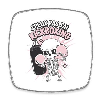 Je peux pas j'ai Kickboxing - Magnet carré - blanc - Devant