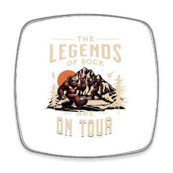 Bigfoot Camping -The Legends of Rock are on Tour - Viereckiger Kühlschrankmagnet - Weiß - Vorne