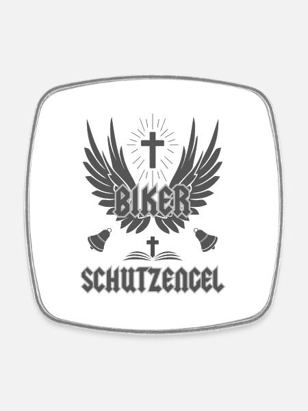 Schutzengel für Biker - Viereckiger Kühlschrankmagnet - Weiß