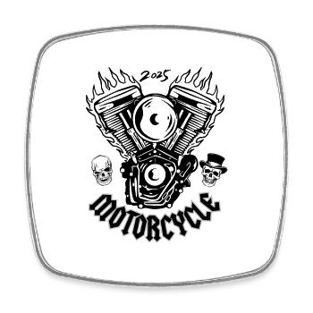 MOTORCYCLE - Square fridge magnet - white - Front