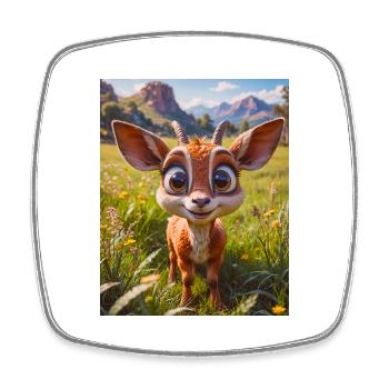 super cute african animals– Antelope - Square fridge magnet - white - Front