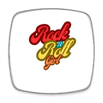 Rock n Roll Girl Retro Style 80s 90er Party - Viereckiger Kühlschrankmagnet - Weiß - Vorne