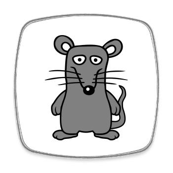 souris souris mignon petit rat rongeur drôle bande dessinée - Magnet carré - blanc - Devant