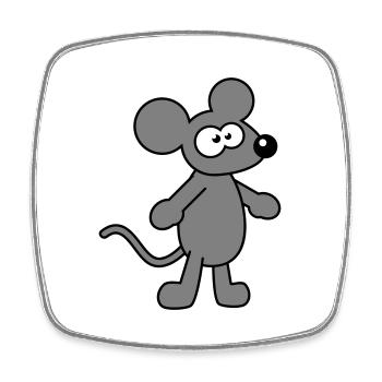 souris souris mignon petit rat rongeur drôle bande dessinée - Magnet carré - blanc - Devant