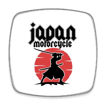 Japan Motorcycle - Square fridge magnet - white - Front