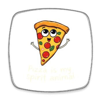 La pizza est mon Animal Fun Foodie Amateur de pizza - Magnet carré - blanc - Devant