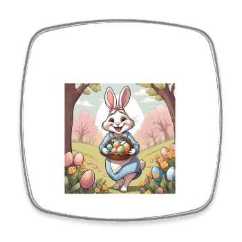 Bunny Mother Easter Gift - Square fridge magnet - white - Front
