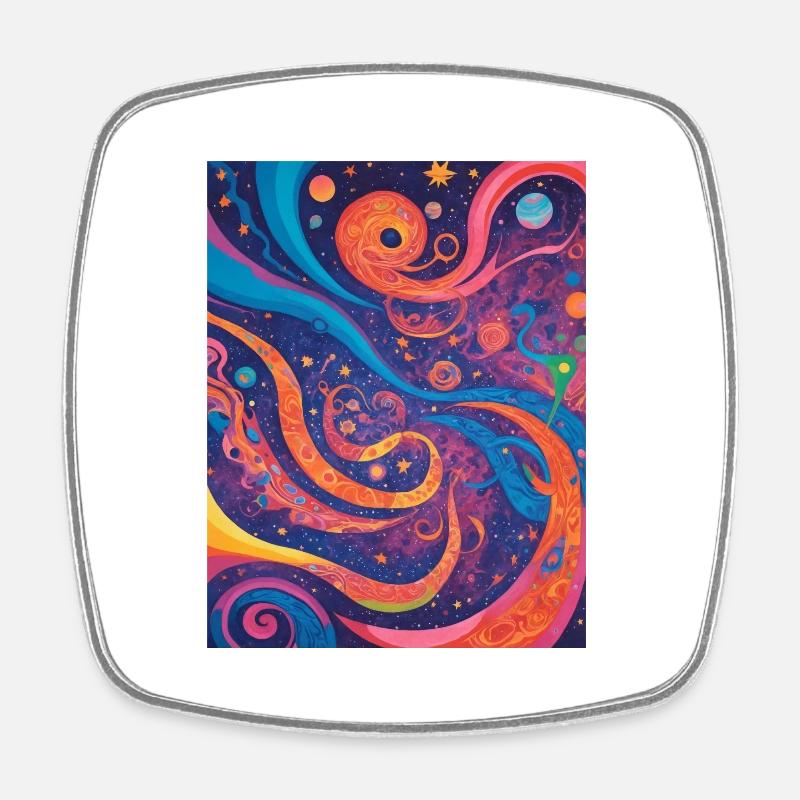 Abstraction cosmique - Magnet carré - blanc