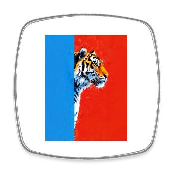 Tiger on a colorful background - Square fridge magnet - white - Front