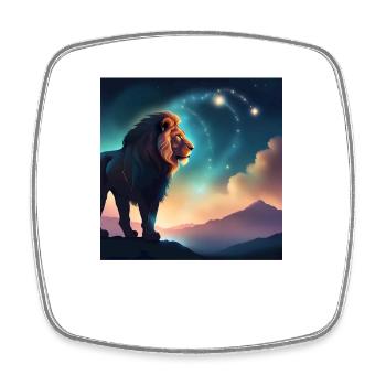 Leo Zodiac Horoscope Gift Idea - Square fridge magnet - white - Front