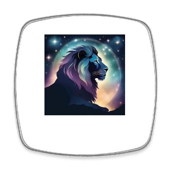 Cadeau du zodiaque Lion Lion - Magnet carré - blanc - Devant
