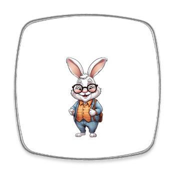 Grandpa Bunny Bunny Easter Gift - Square fridge magnet - white - Front