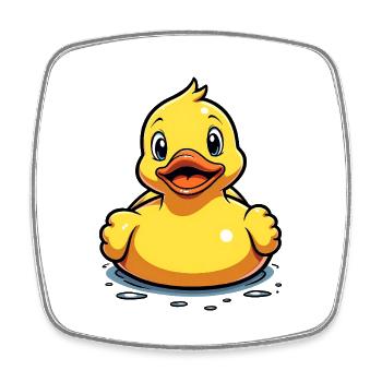 Duck rubber duck rubber duck yellow swim - Square fridge magnet - white - Front