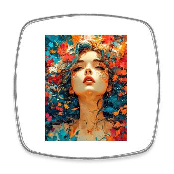 Composition automnale - Magnet carré - blanc - Devant