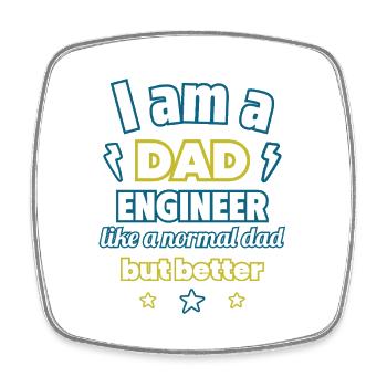Ich bin ein Papa Ingenieur,geschenk vatertag - Viereckiger Kühlschrankmagnet - Weiß - Vorne