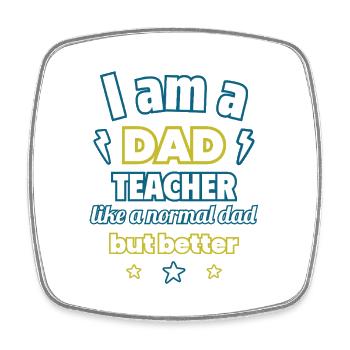 Ich bin ein Papa Lehrer,geschenk vatertag - Viereckiger Kühlschrankmagnet - Weiß - Vorne