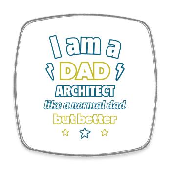 Papa Architekt, geschenk vatertag,weihnachten - Viereckiger Kühlschrankmagnet - Weiß - Vorne