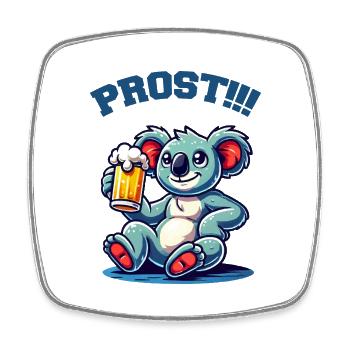 Koala Bear Beer Comic - Square fridge magnet - white - Front