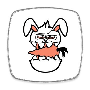 Bunny Monster Evil Carrot Carrot Halloween Horror - Square fridge magnet - white - Front