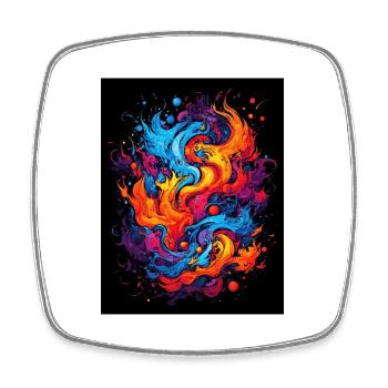 Tourbillon abstrait de couleurs - Magnet carré - blanc - Devant