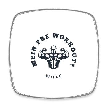 Motivational Shirt for Fitness & Bodybuilders - Square fridge magnet - white - Front