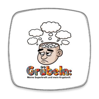 overthinker's dilemma - Square fridge magnet - white - Front