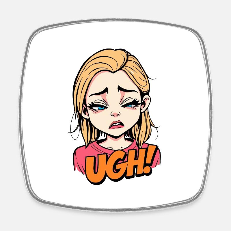 Ugh - Square fridge magnet - white