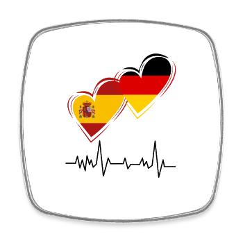 Spanien und Deutschland - Viereckiger Kühlschrankmagnet - Weiß - Vorne