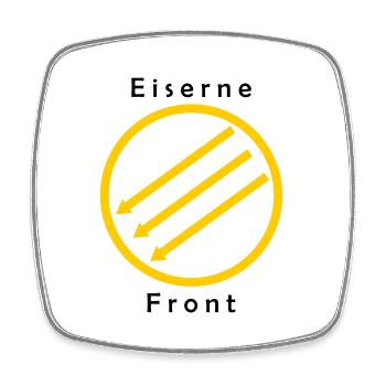 Eiserne Front - Drei Pfeile - Viereckiger Kühlschrankmagnet - Weiß - Vorne