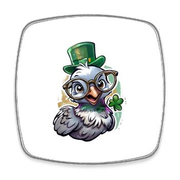 St. Patrick's Day Taube Geschenk - Viereckiger Kühlschrankmagnet - Weiß - Vorne