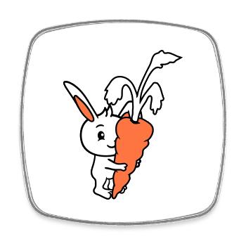 Bunny Big Huge Carrot Carrot Love Hunger Yummy - Square fridge magnet - white - Front