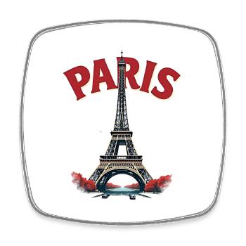 Eiffel Tower, Paris, retro - Square fridge magnet - white - Front