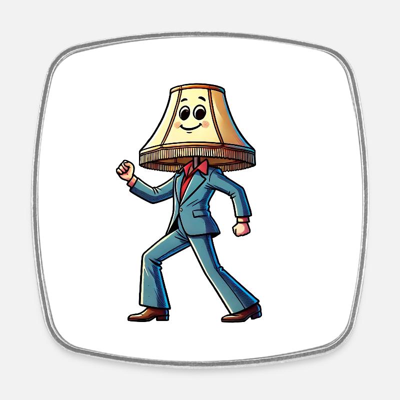 Saturday Night Lamp - Square fridge magnet - white