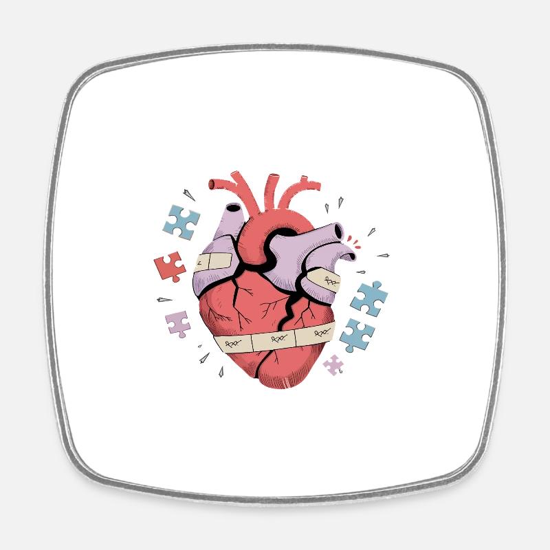 We Are Not Broken - Emotional Healing Art - Square fridge magnet - white