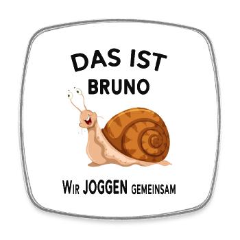 Gemeinsam joggen Lustige Sprüche Humor - Viereckiger Kühlschrankmagnet - Weiß - Vorne